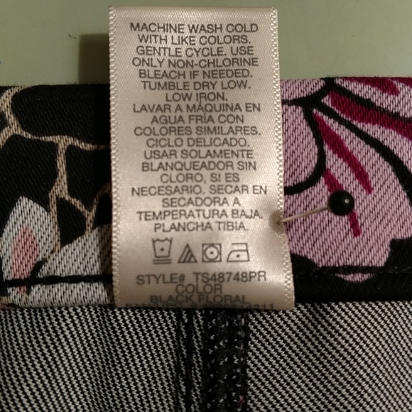 Terra Sky printed black stretch pants Sz 1X - Picture 6 of 6